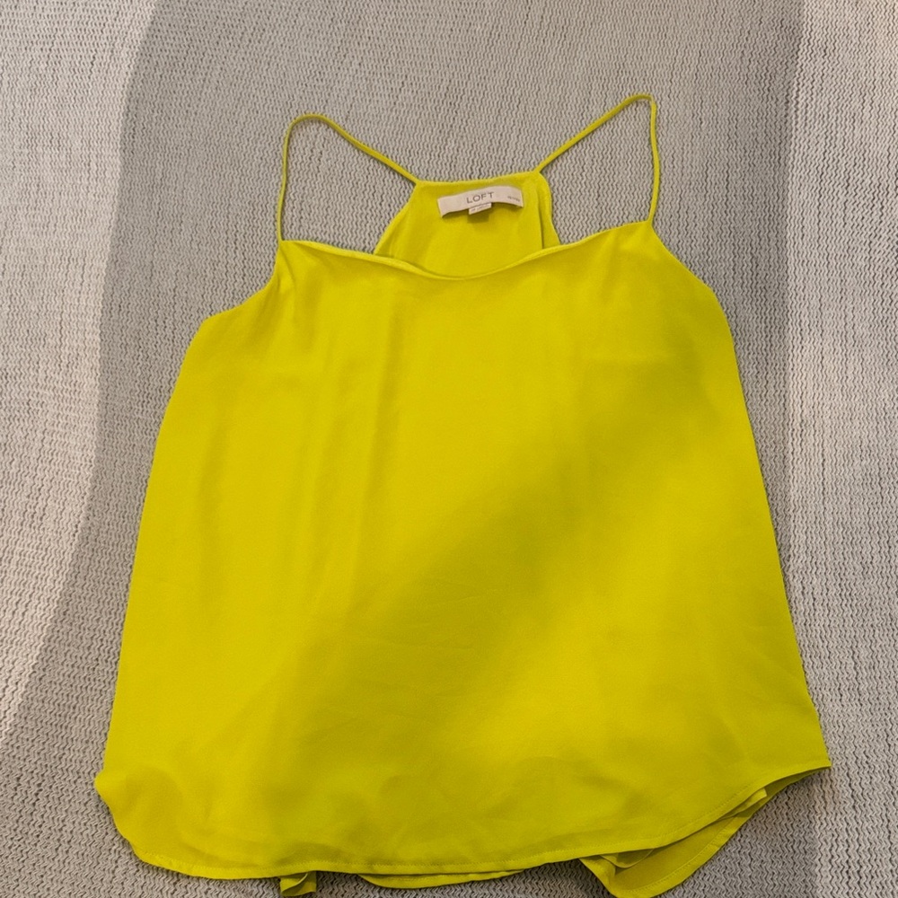 LOFT Vibrant Bright Yellow Spaghetti Strap Cami size MP